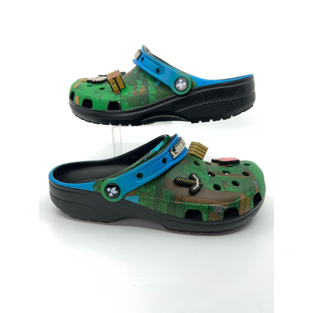 Crocs Classic Minecraft Green Clogs M6 W8